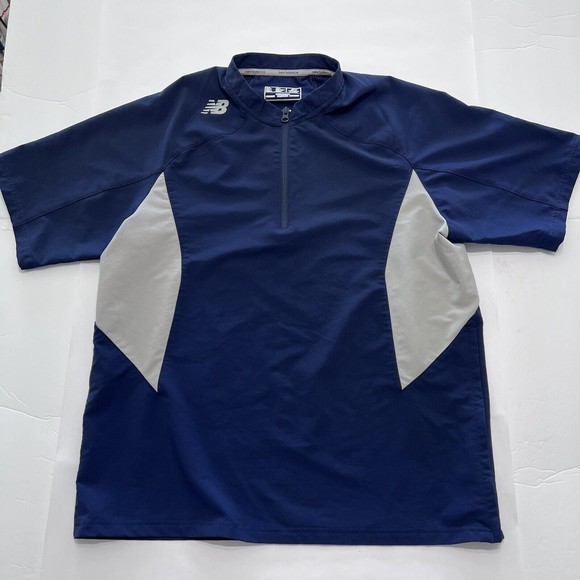 New Balance Short Sleeve Ace Baseball 1/4 Zip Top Jacket Men's Medium Blue - Picture 1 of 6